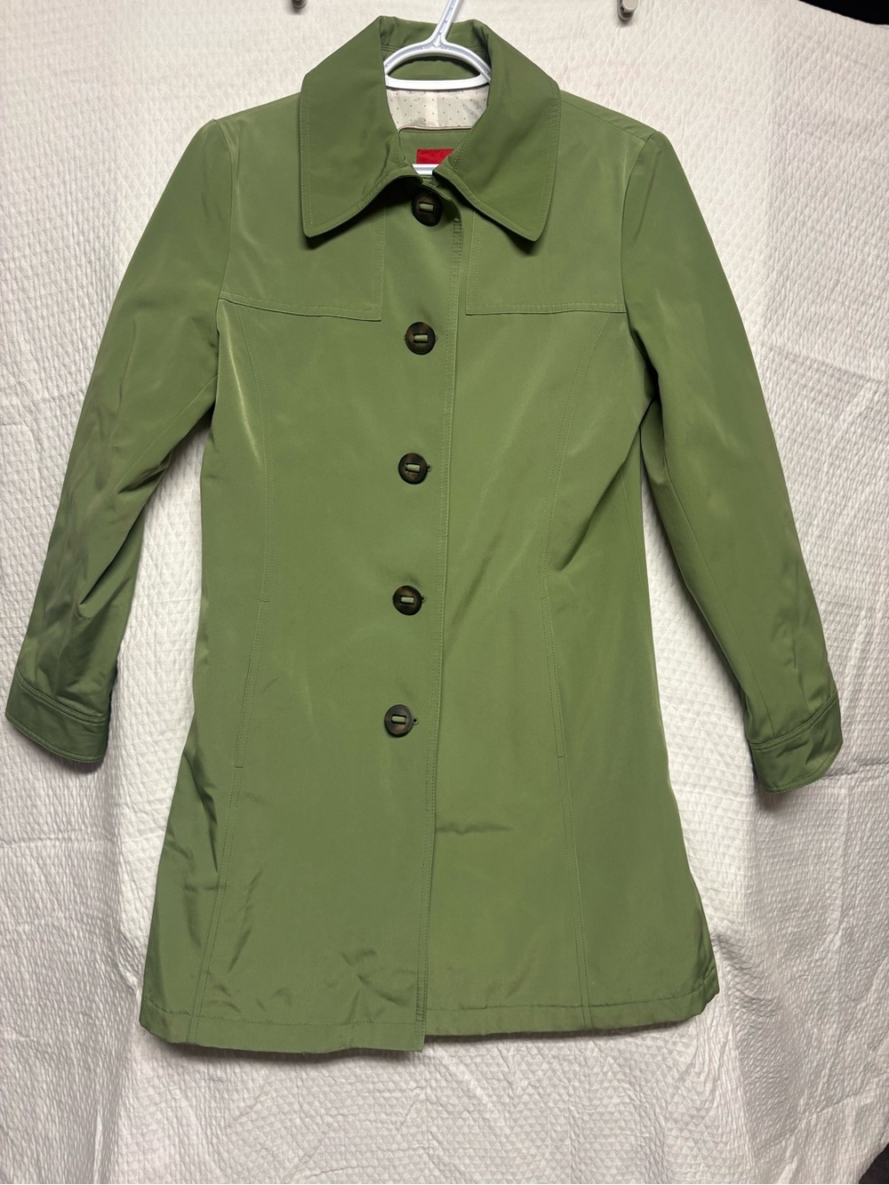 Esprit Olive Green Y2K, Mid-2000s, Mod Revival, Retro Trench, Sage/Olive Green, - Picture 1 of 10